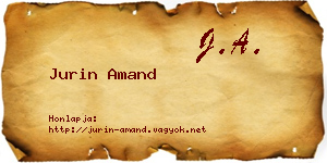 Jurin Amand névjegykártya
